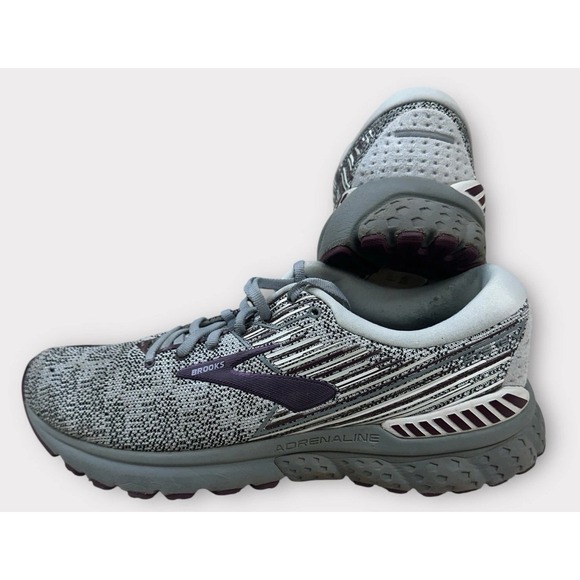 Brooks Shoes - Brooks Womens Adrenaline GTS 19 Road Running Tennis Shoes Size 11 Gray Purple